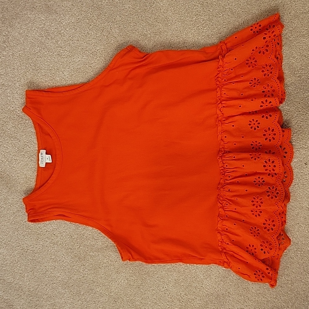 Red-orange J. Crew peplum top size M